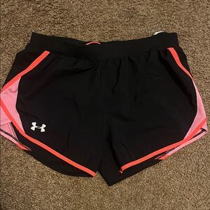 Under Armour Women's Black Shorts with Pink Trim